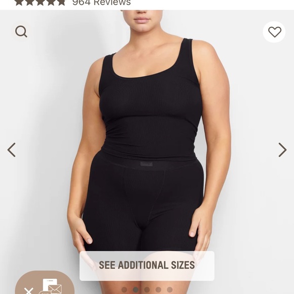 SKIMS NWT Soft Lounge Ribbed Tank - Onyx - Picture 2 of 4